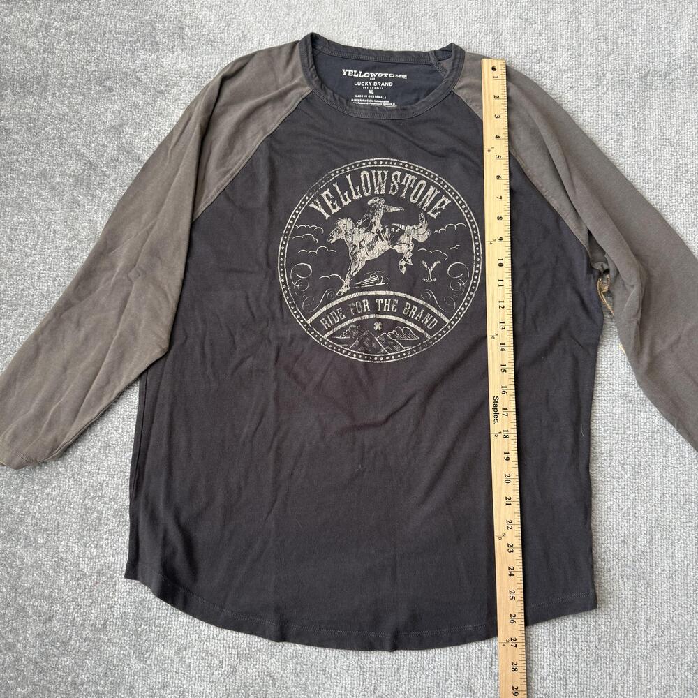 Lucky Brand Shirt Mens XL Gray Yellowstone Ride For The Brand Graphic Tee - Picture 8 of 9